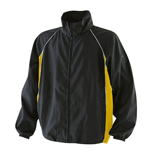 Finden & Hales Showerproof Training Jacket Black/Yellow/White